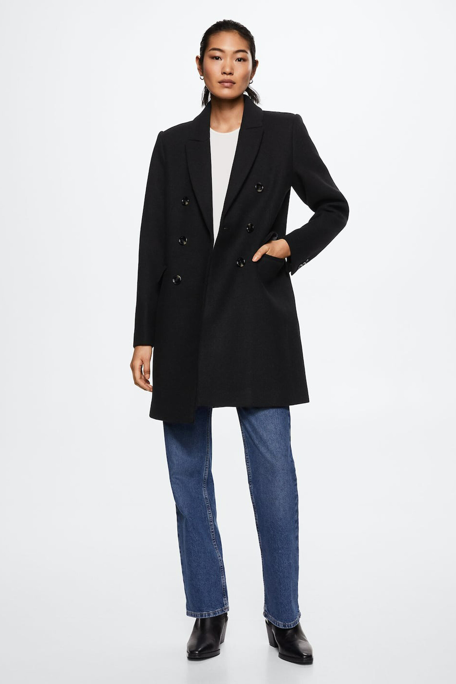 Manteau noir femme mango sale